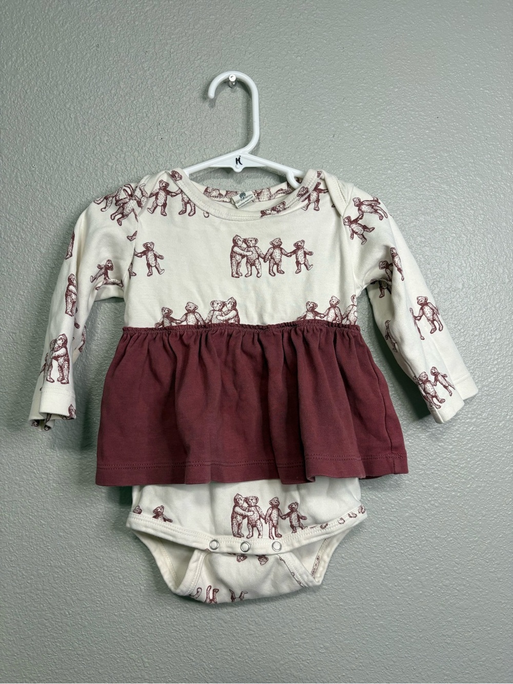 Kate Quinn Organic Cotton Teddy Bear Bodysuit Dress | 18-24M